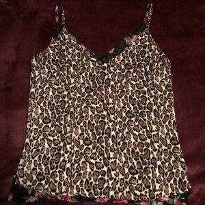 Reversible tank top leopard / rose WHBM size XS